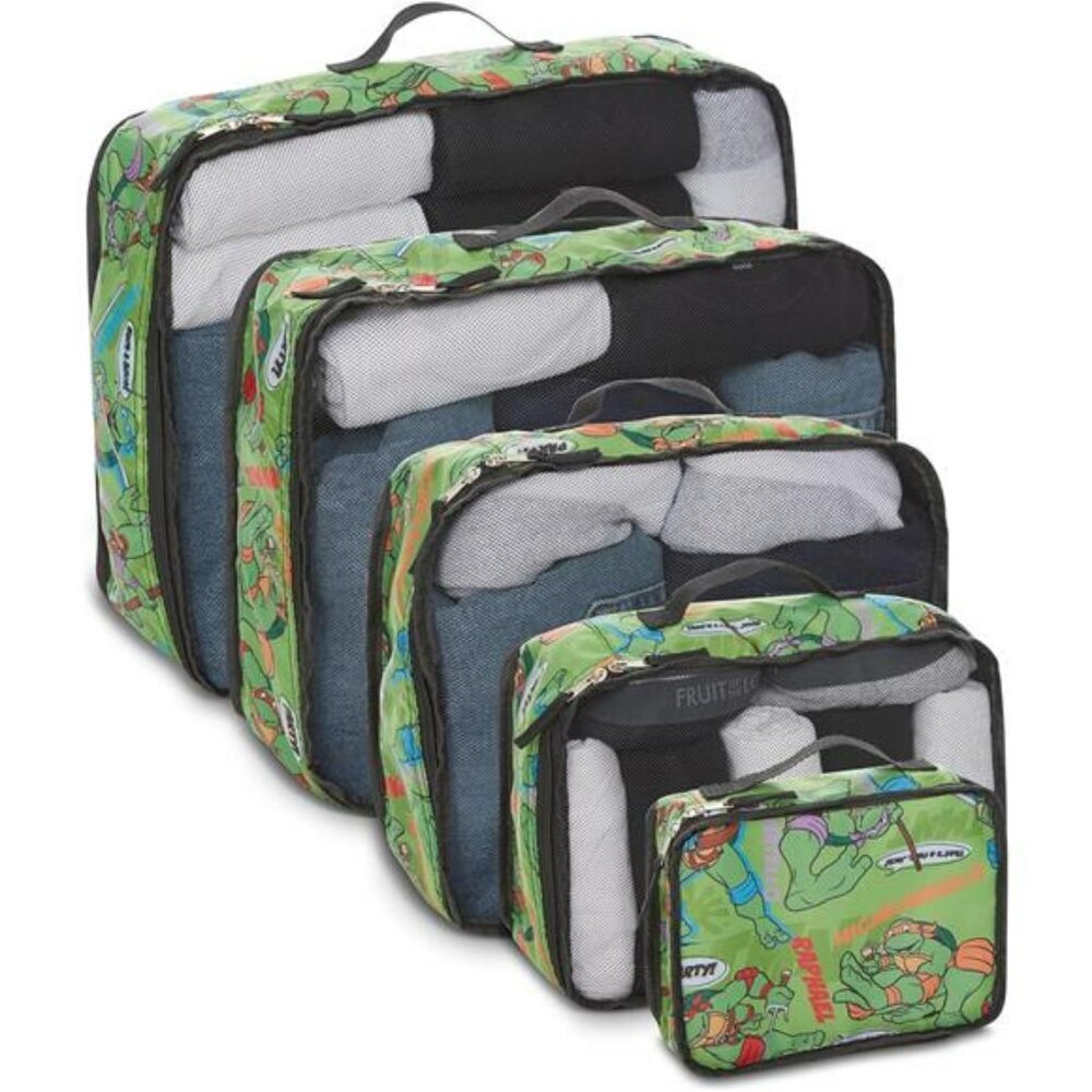 Ninja Turtles packing cubes travel organizer set luggage storage bags 5 piece